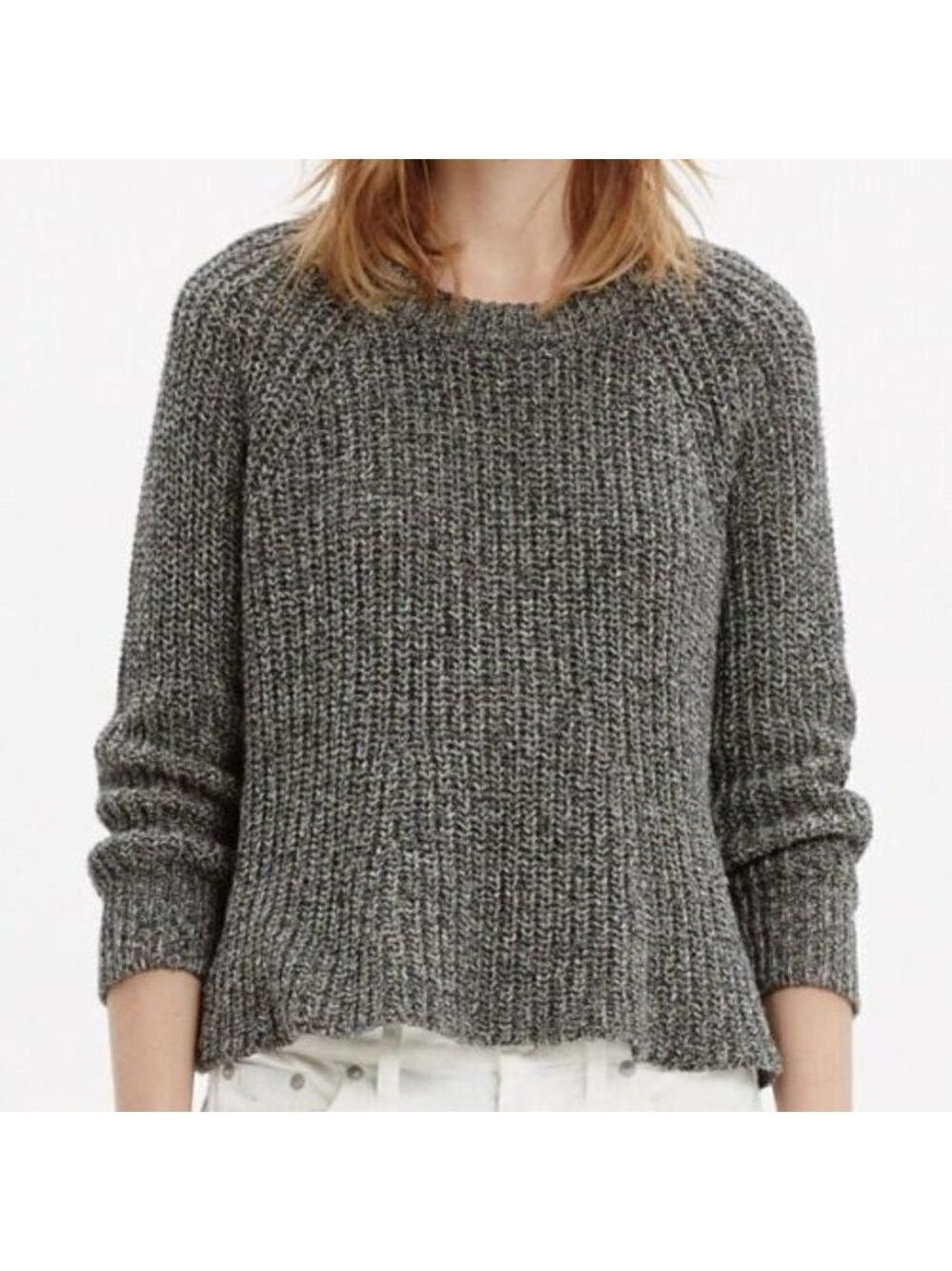 MADEWELL | Linen Blend Swing Sweater in Marled Grey